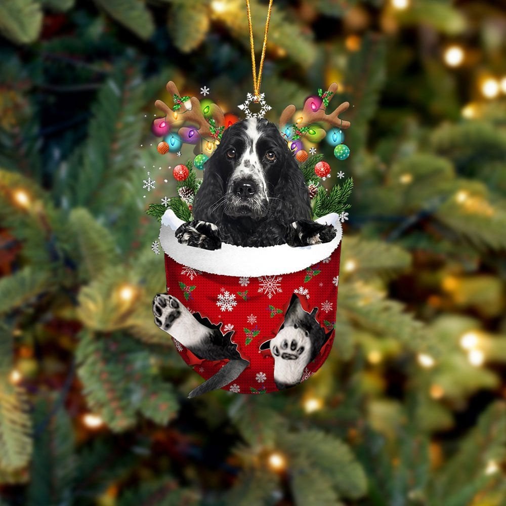 Cocker Spaniel 1 In Snow Pocket Ornament