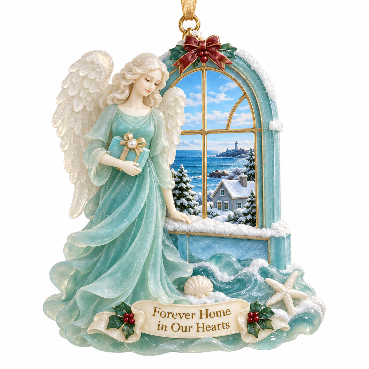 Coastal Angel Christmas Ornament