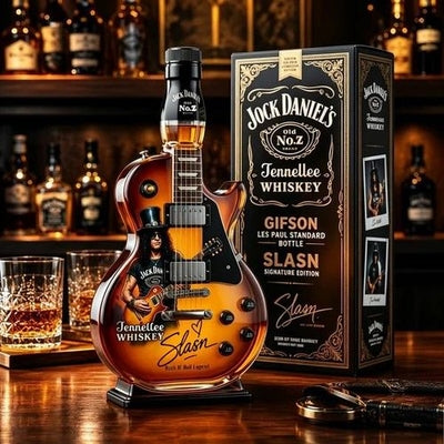 🎁 Father’s Day 50% OFF 👨🎤🤘Appetite for Rock: Vintage Sunburst Guitar Figurine Spirit Bottle🎸✨