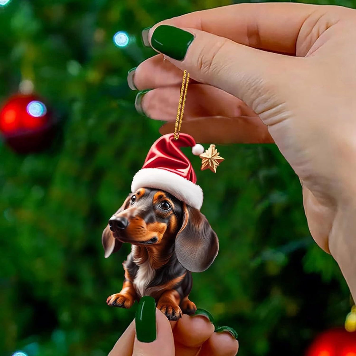 Christmas Cartoon Dog Christmas Tree Ornament