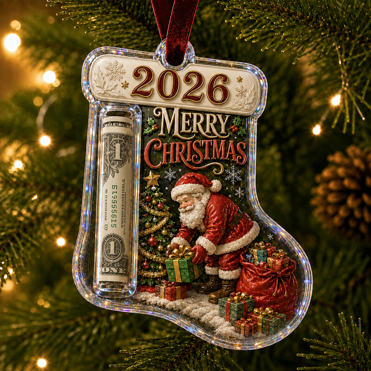 Cash Clip Christmas Tree Ornament – Novelty Holiday Money Gift Clip | 9 Festive Styles
