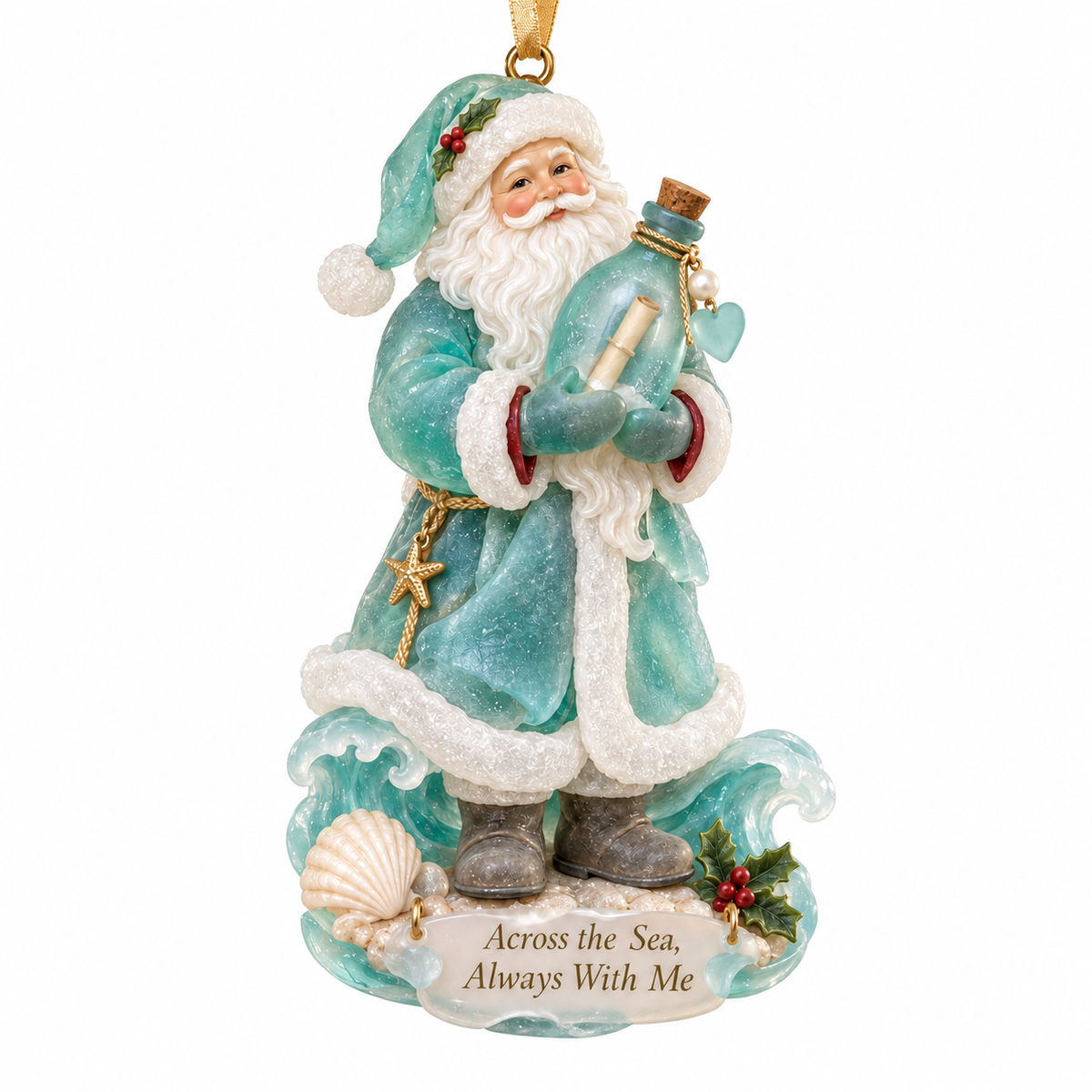 Coastal Santa Christmas Ornament