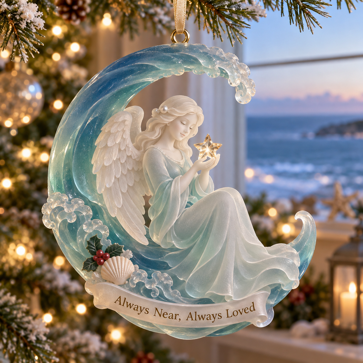 Coastal Angel Christmas Ornament