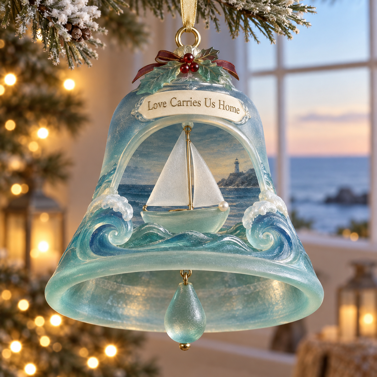 Coastal Christmas Bell Ornament