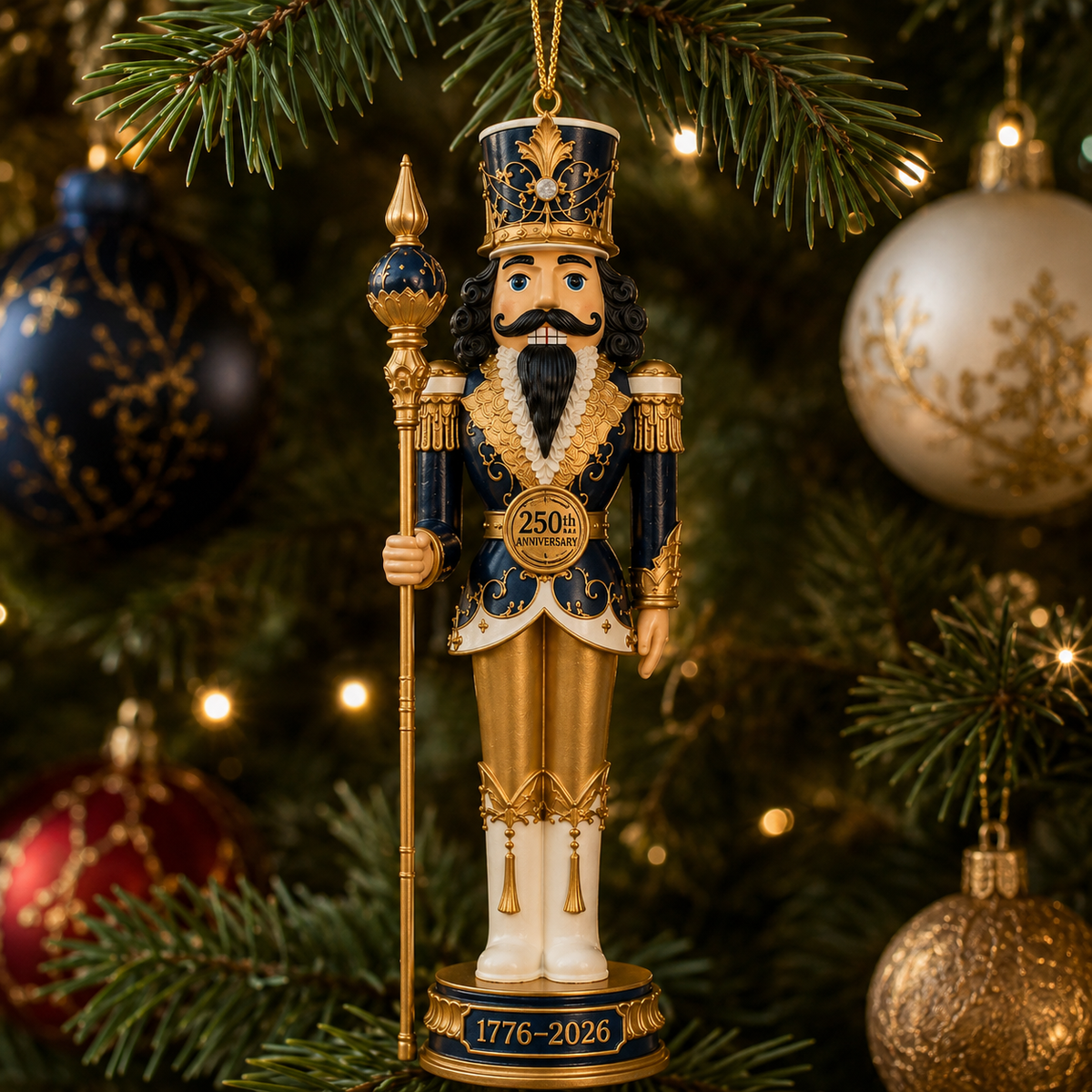 ✨2026 America 250th Anniversary Midnight Blue Nutcracker King Ornament