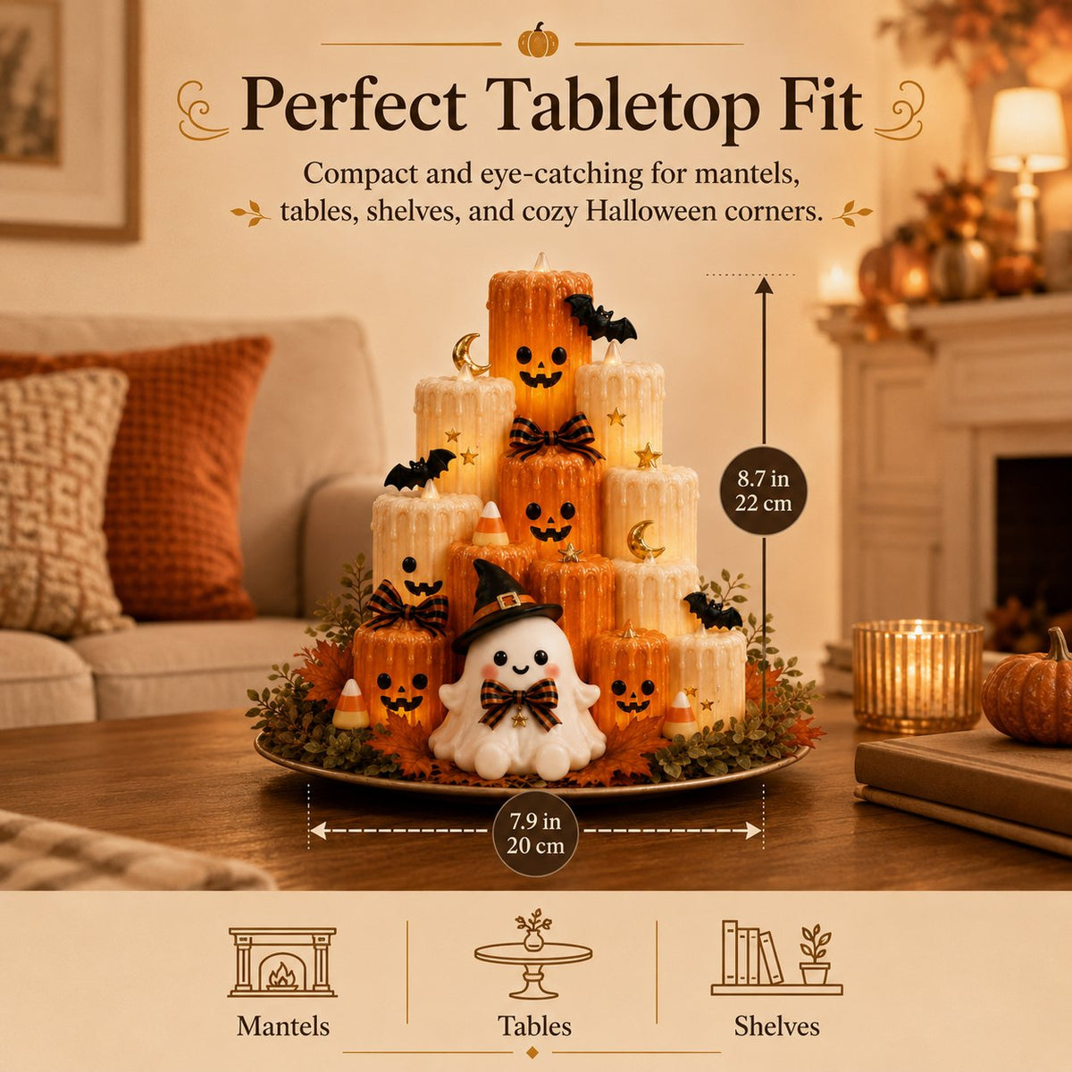 🔥 50% Off — Halloween Pumpkin Candle Holder (with Ghost Decoration) — High Quality 🎃👻