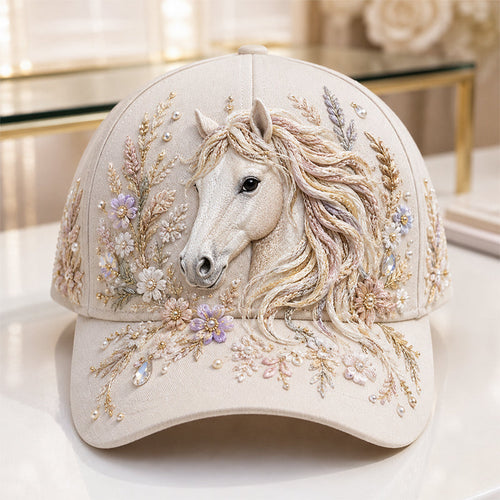 🎁Perfect Present for Cowgirls🐎Rustic Horse 3D Embroidery Floral Western Hat