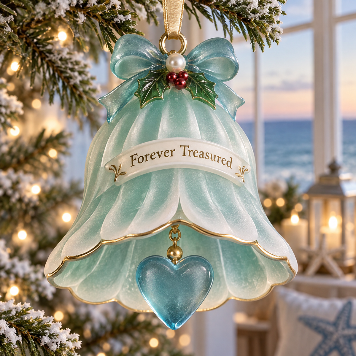 Coastal Christmas Bell Ornament