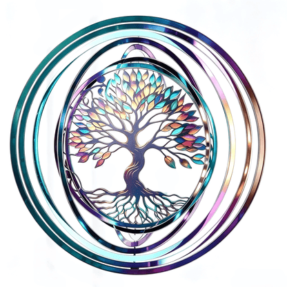 🌈🍃 3D "Tree of Life" Rotating Wind Chime—a colorful piece of art symbolizing growth, harmony, and beauty.