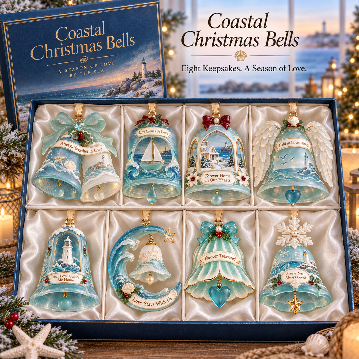 Coastal Christmas Bell Ornament