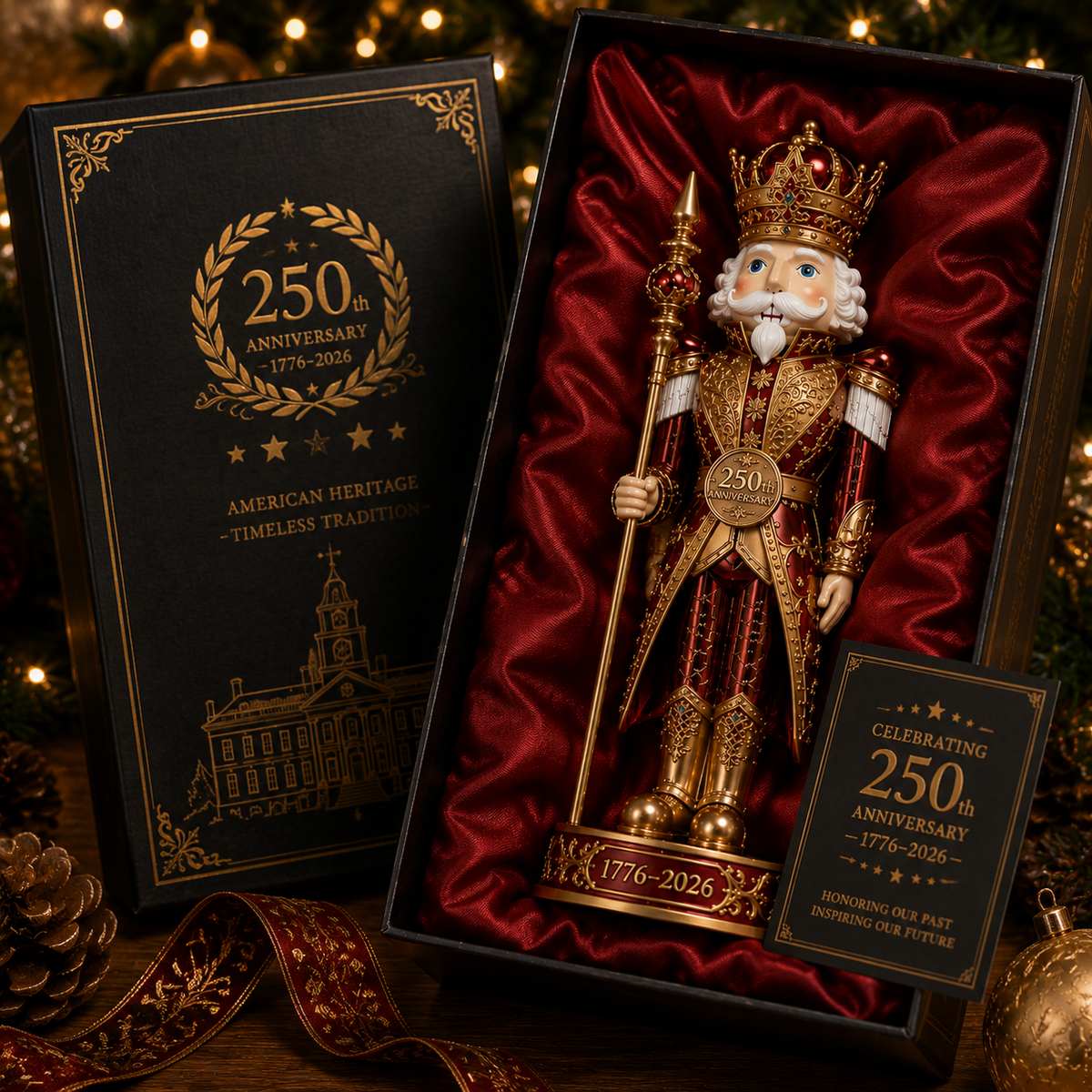 Royal Nutcracker King Ornament | America 250th Anniversary 1776–2026 Gift