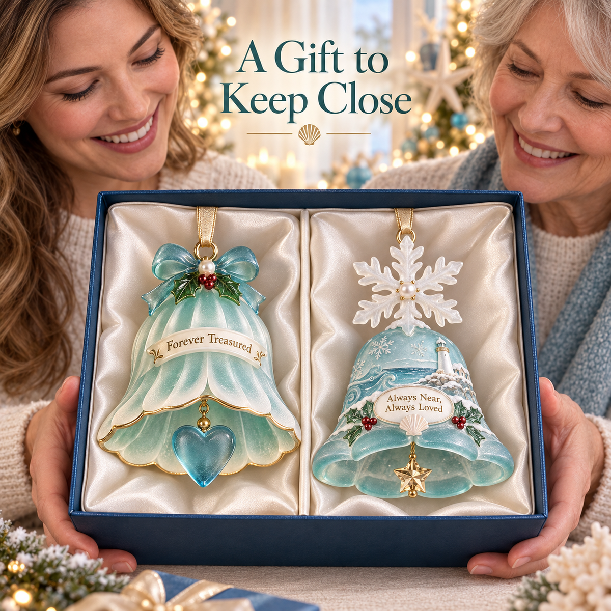 Coastal Christmas Bell Ornament