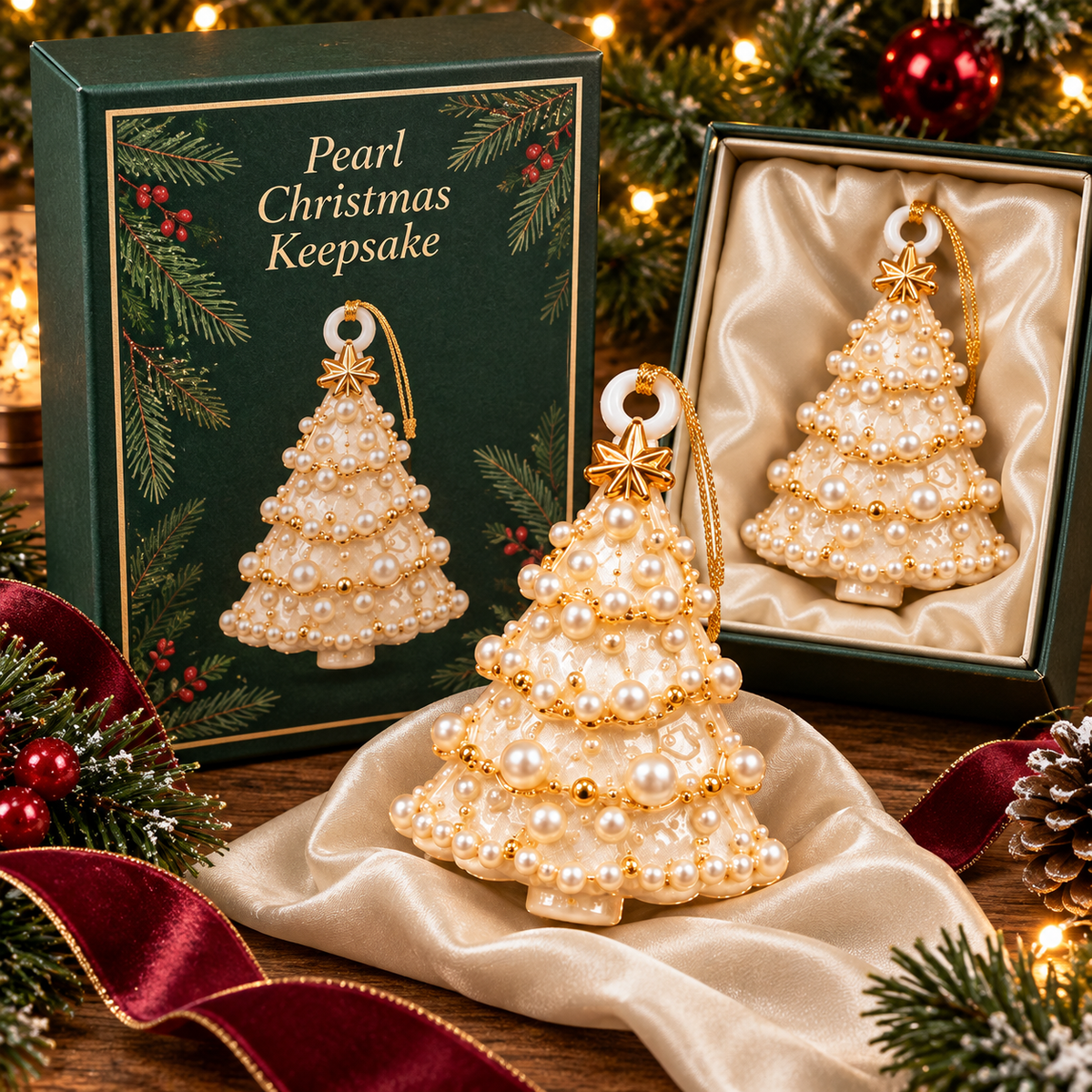 Christmas Tree Treasures 2026 – 6-Piece Keepsake Ornament Set in Six Unique Styles