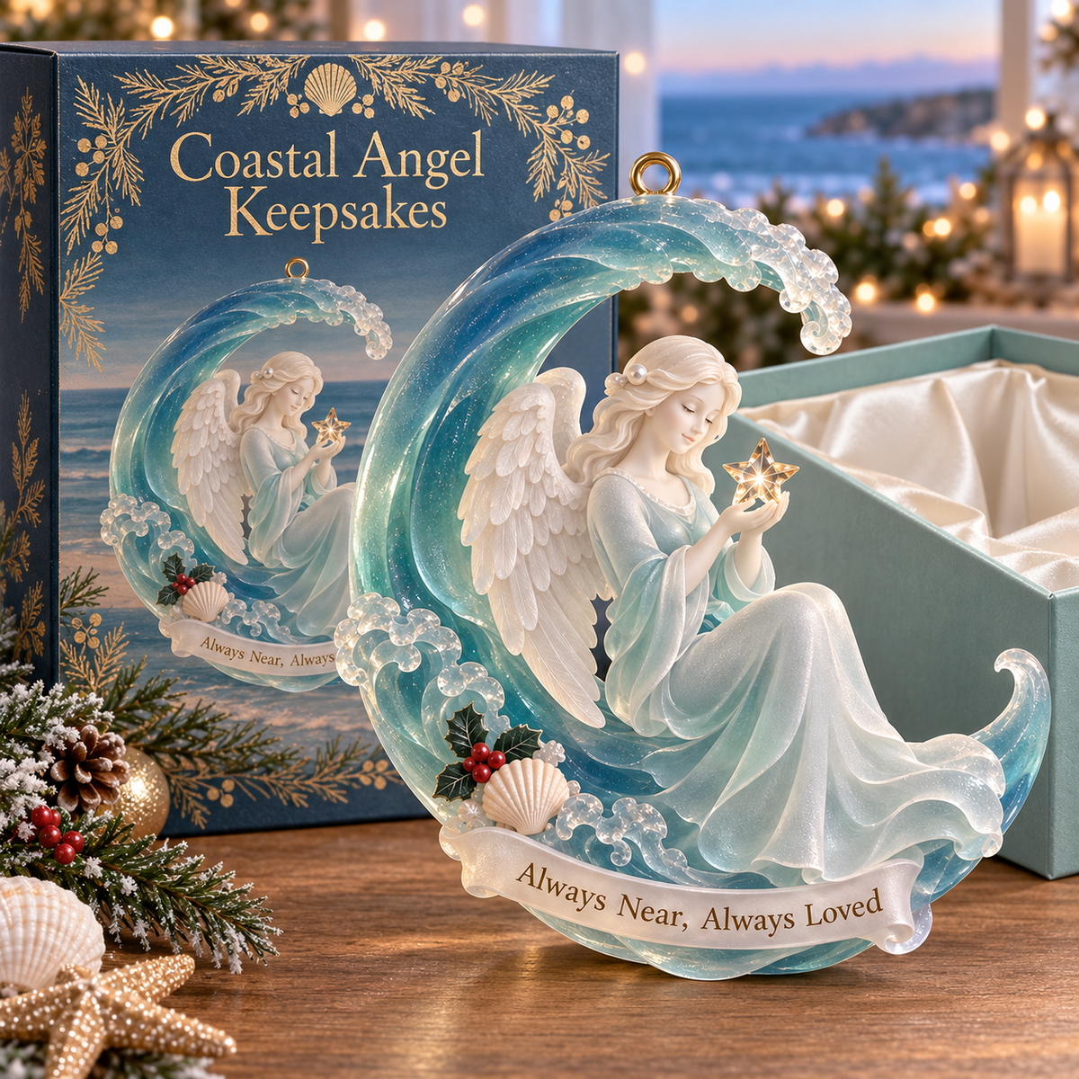 Coastal Angel Christmas Ornament