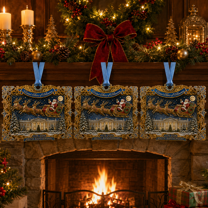 250th Anniversary Christmas Ornament 2026 – USA Heritage Santa Sleigh Collectible | Limited-Edition Patriotic Holiday Tree Decor