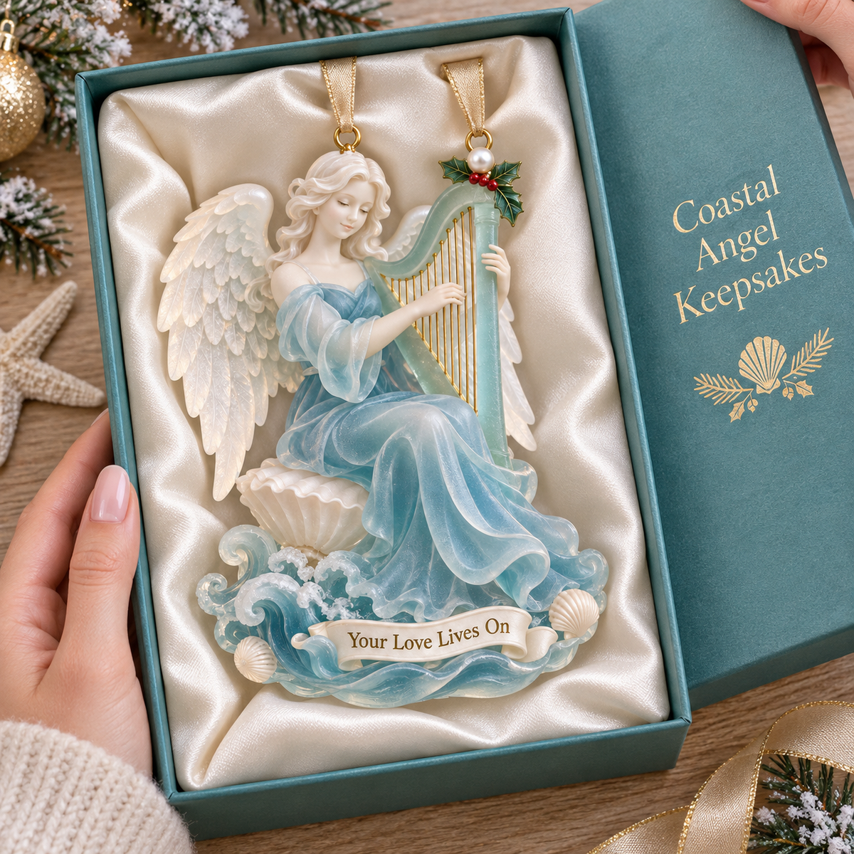 Coastal Angel Christmas Ornament