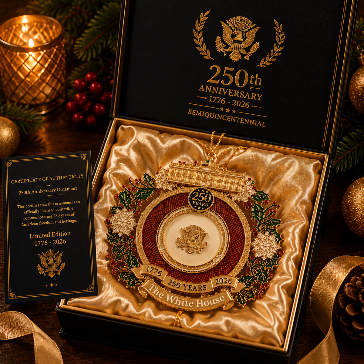 ✨White House 250th Anniversary Commemorative Medal Christmas Tree Ornament