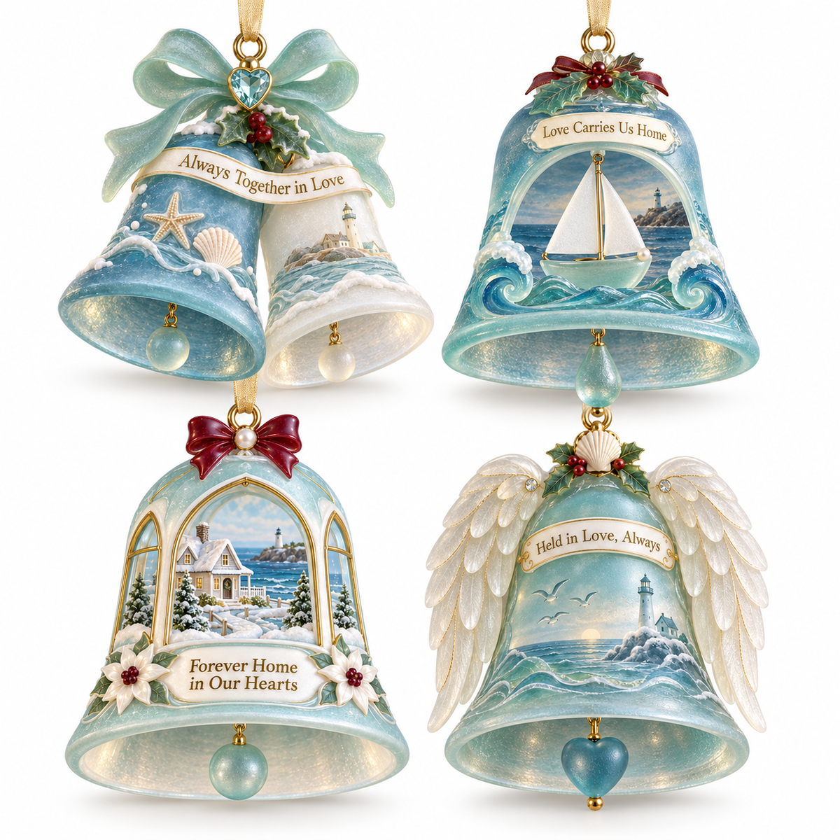 Coastal Christmas Bell Ornament