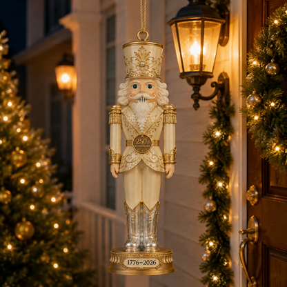 ✨2026 America 250th Anniversary Ivory & Gold Nutcracker Ornament