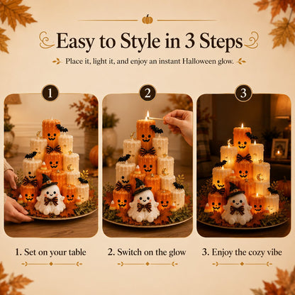 🔥 50% Off — Halloween Pumpkin Candle Holder (with Ghost Decoration) — High Quality 🎃👻