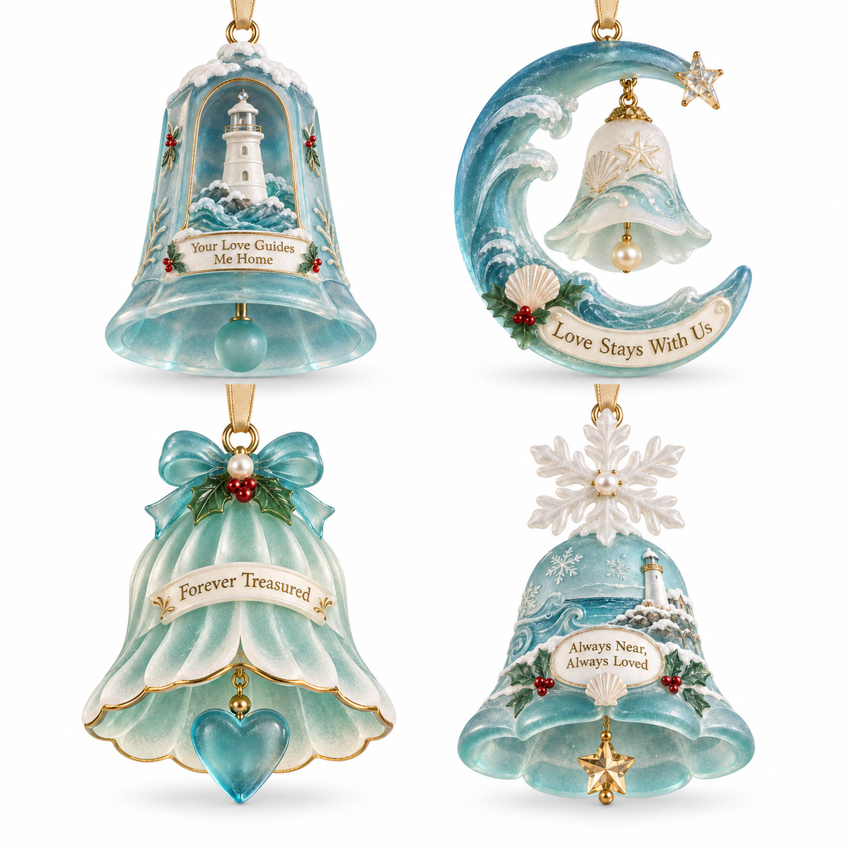 Coastal Christmas Bell Ornament