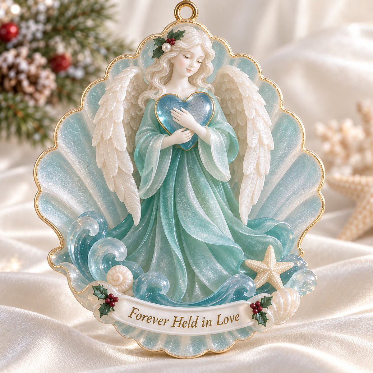 Coastal Angel Christmas Ornament