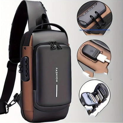 Multifunction Designer Anti-theft USB Shoulder Bag Crossbody Travel Sling Pack Messenger Pack Chest Bag Male Luxury Brand Men