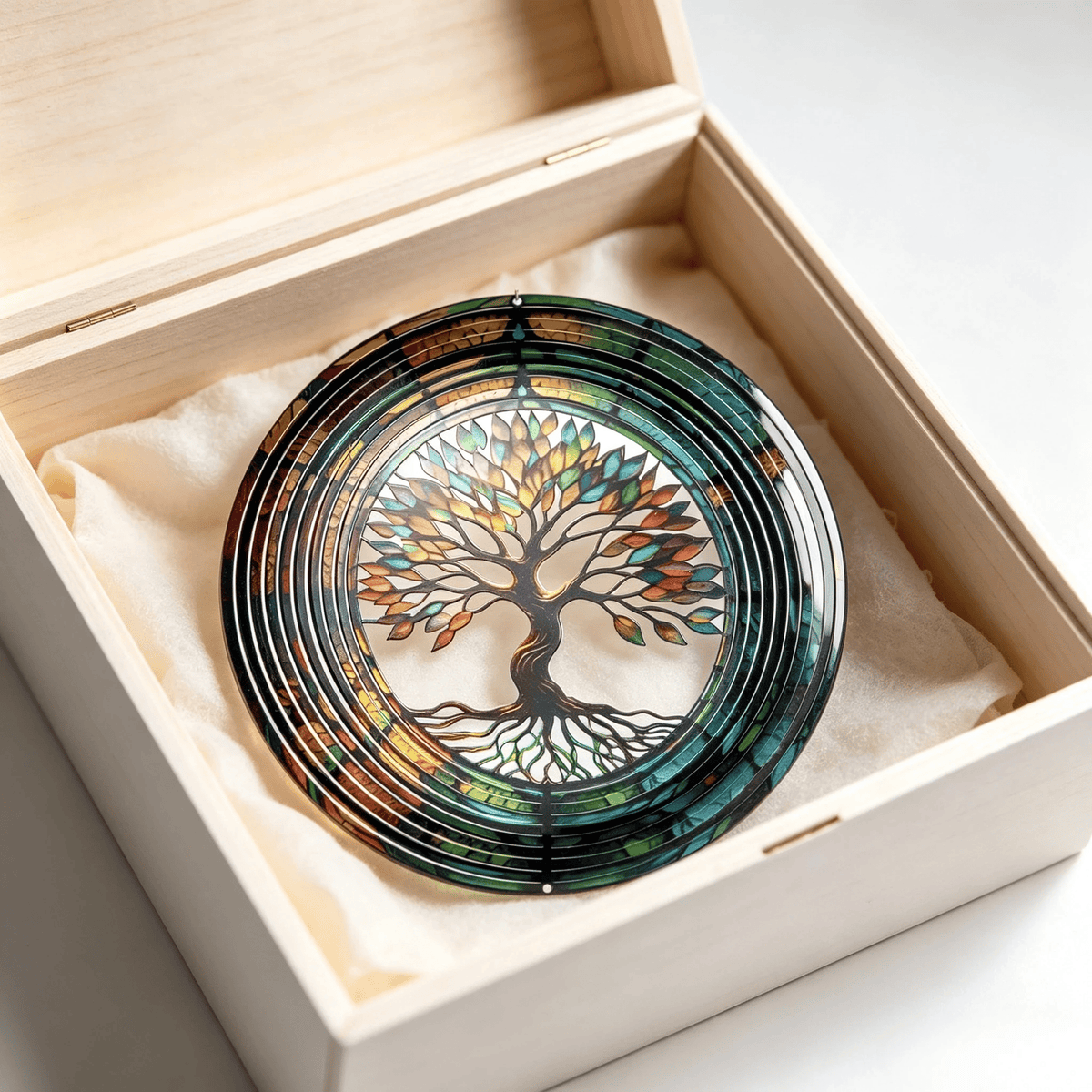 🌈🍃 3D "Tree of Life" Rotating Wind Chime—a colorful piece of art symbolizing growth, harmony, and beauty.