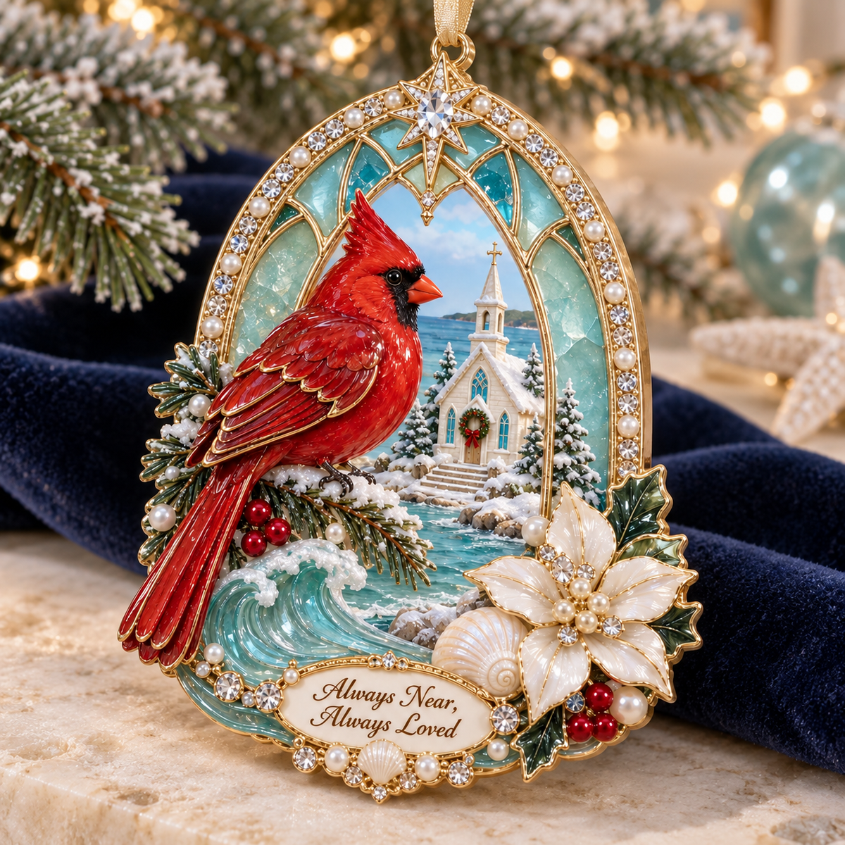 Coastal Cardinal Christmas Keepsakes