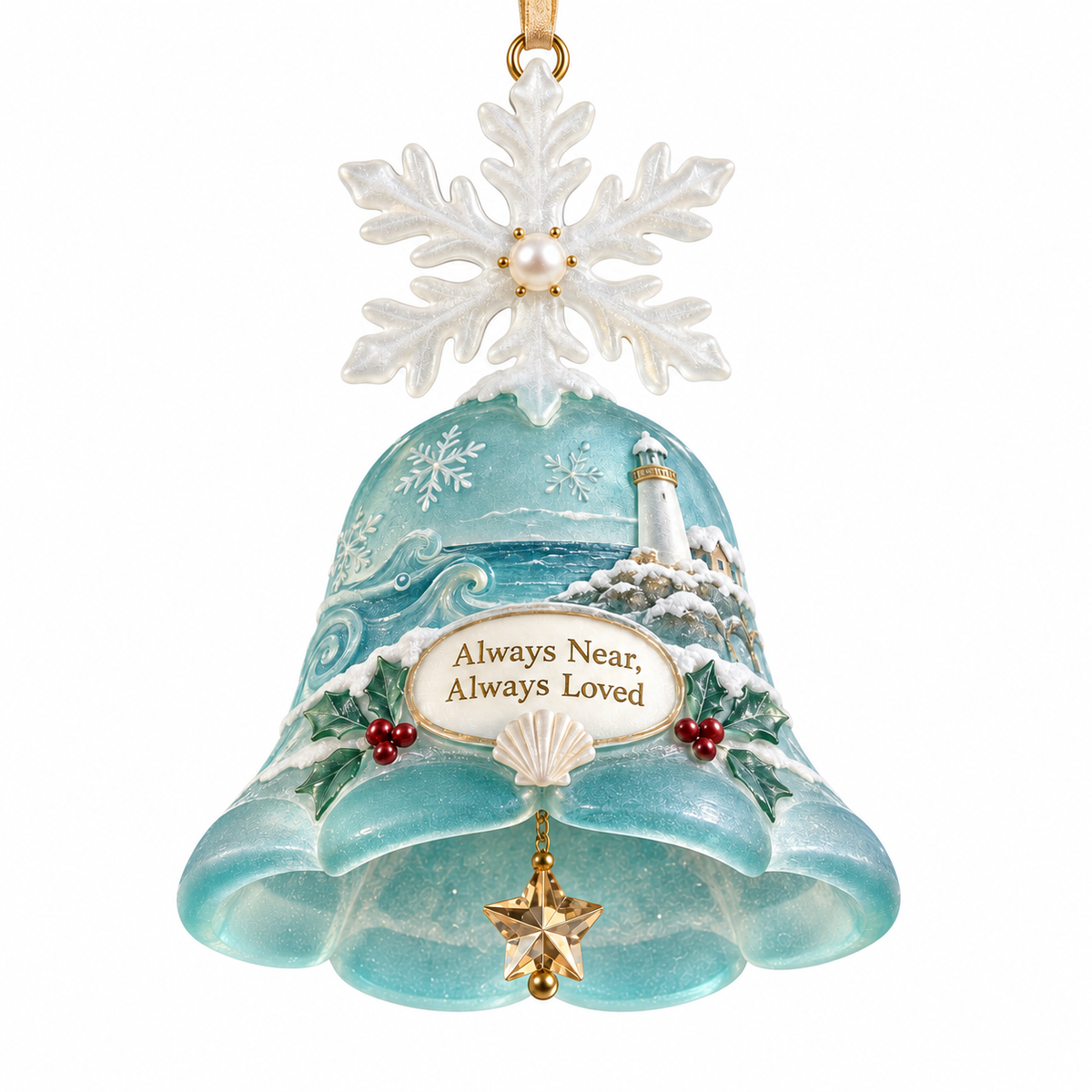 Coastal Christmas Bell Ornament