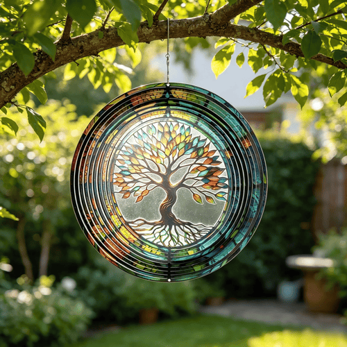 🌈🍃 3D "Tree of Life" Rotating Wind Chime—a colorful piece of art symbolizing growth, harmony, and beauty.