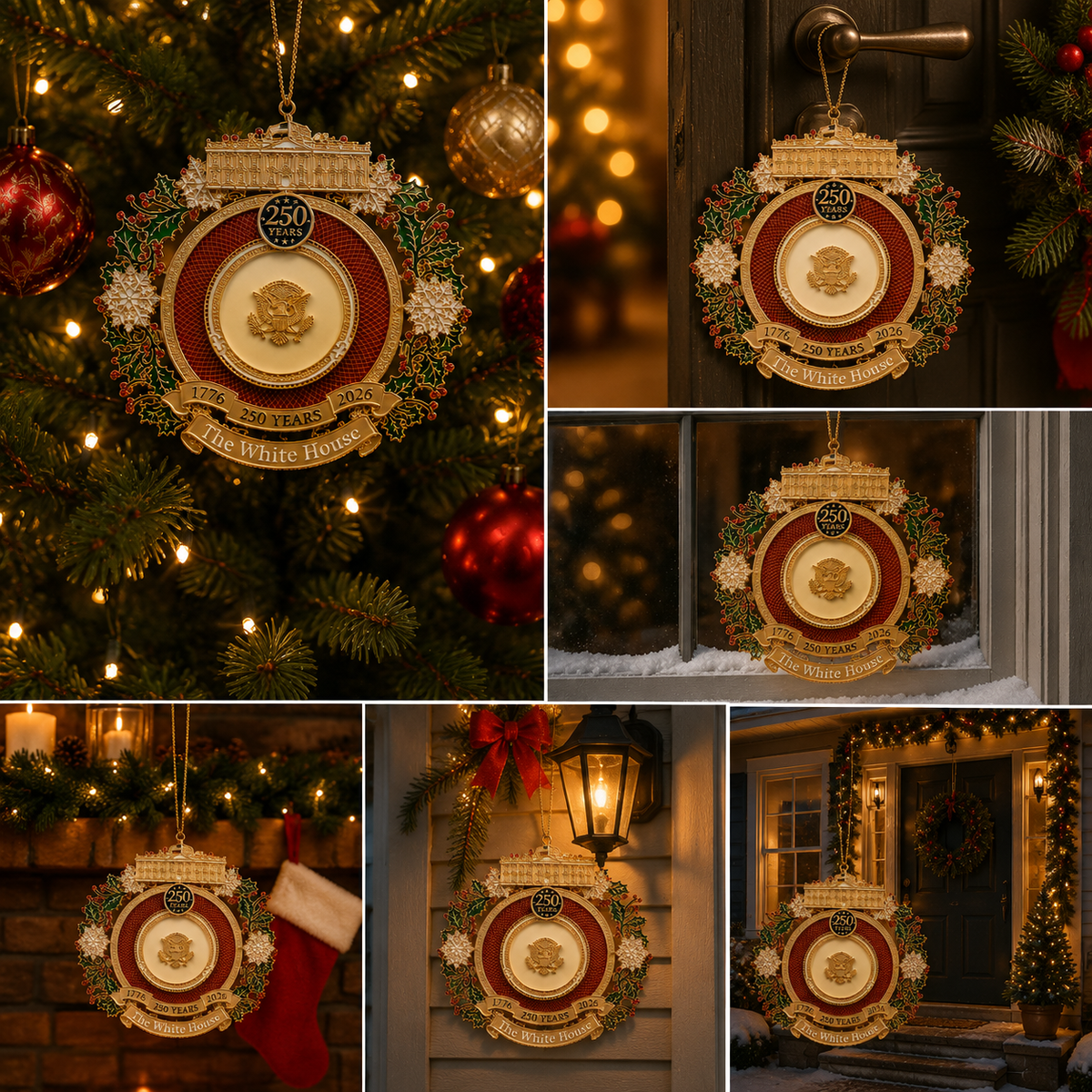 ✨White House 250th Anniversary Commemorative Medal Christmas Tree Ornament