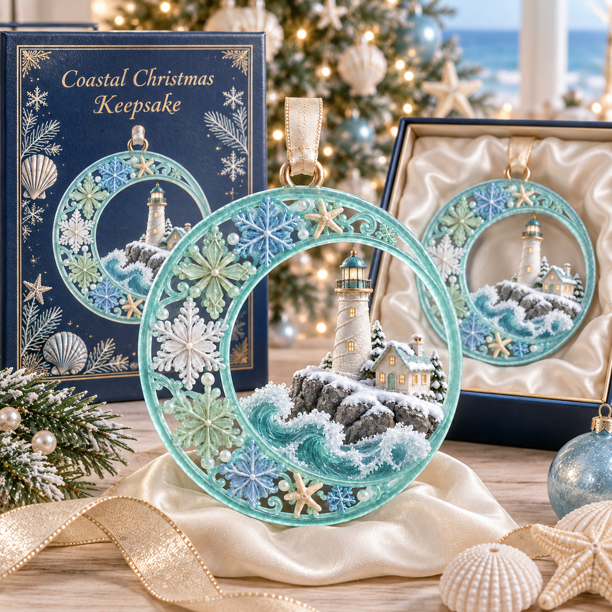 Coastal Christmas Collection – Ocean- and Lighthouse-Themed Commemorative Ornaments