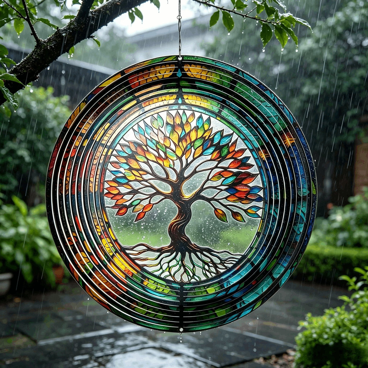 🌈🍃 3D "Tree of Life" Rotating Wind Chime—a colorful piece of art symbolizing growth, harmony, and beauty.