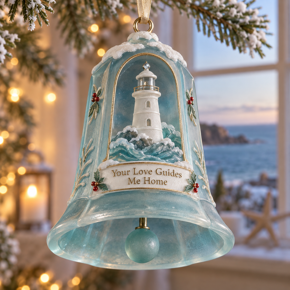 Coastal Christmas Bell Ornament