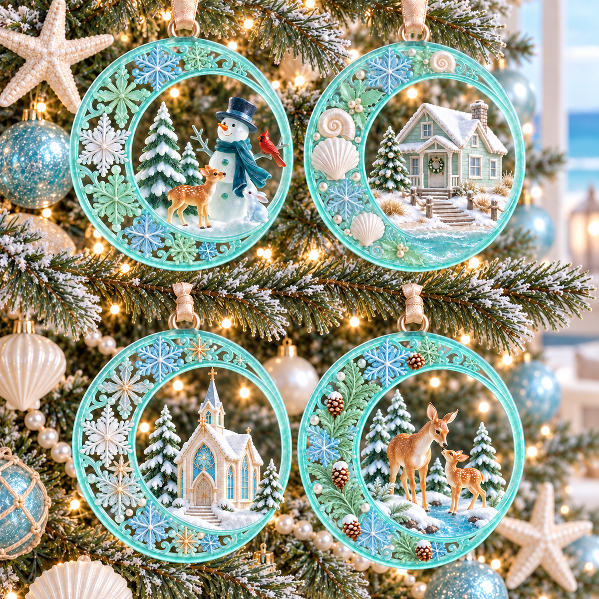 Coastal Christmas Collection – Ocean- and Lighthouse-Themed Commemorative Ornaments