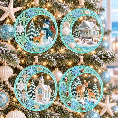 Coastal Christmas Collection – Ocean- and Lighthouse-Themed Commemorative Ornaments
