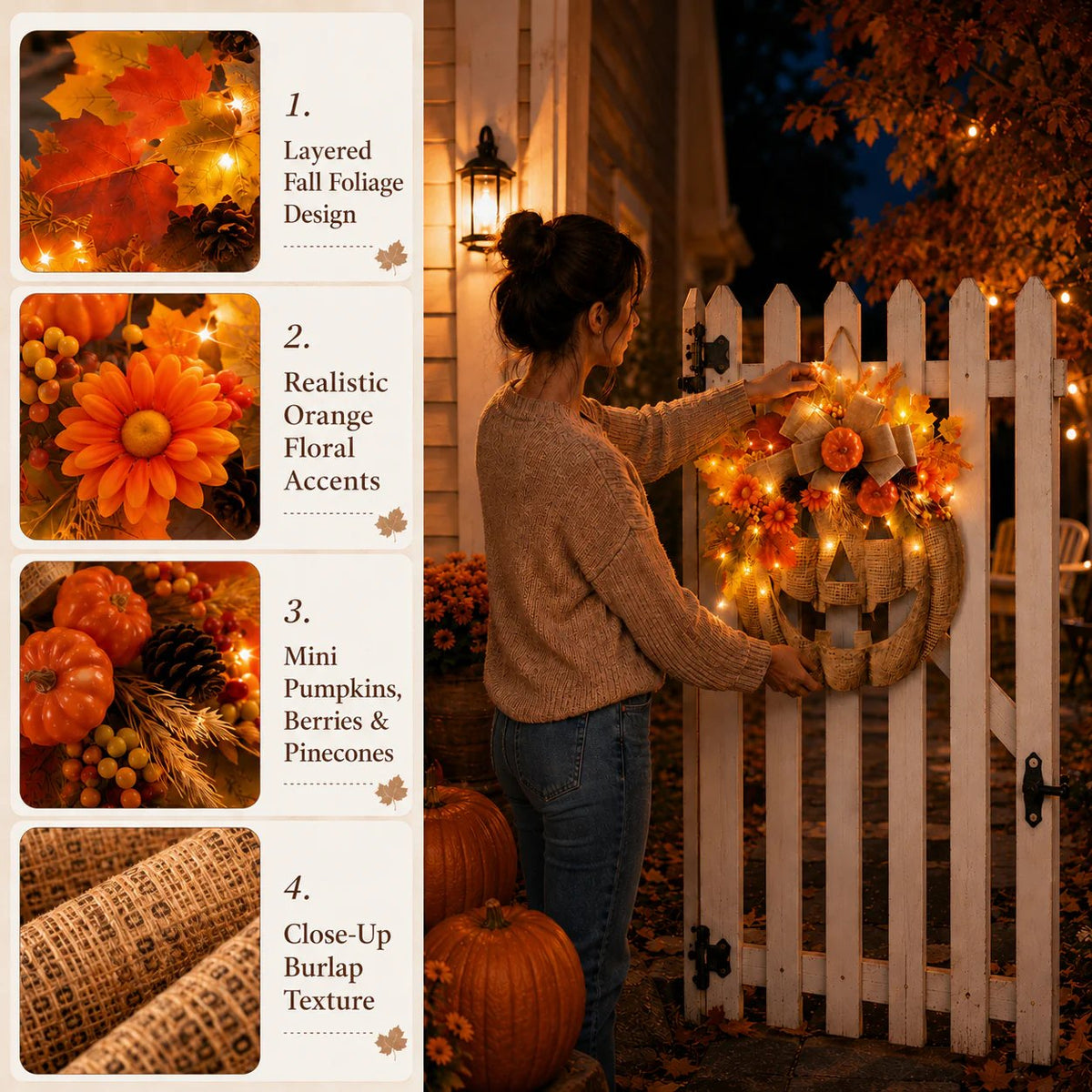 Light Up Your Front Door with Cozy Halloween Charm 🎃✨