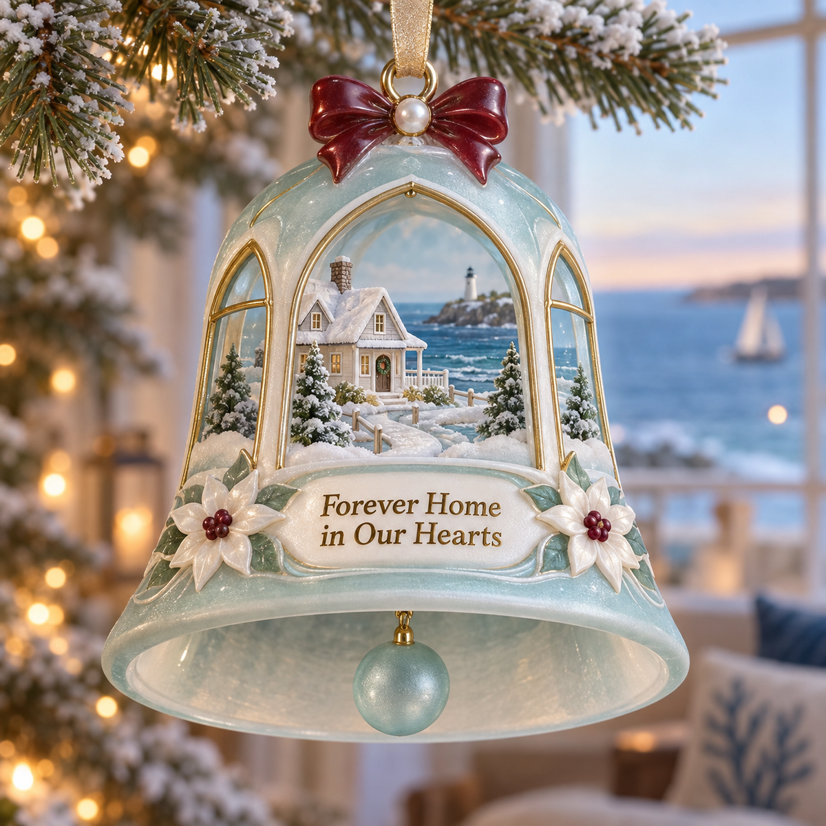 Coastal Christmas Bell Ornament