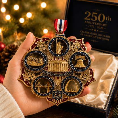 USA 250th Anniversary Christmas Tree Ornament – Patriotic Commemorative Keepsake 1776–2026