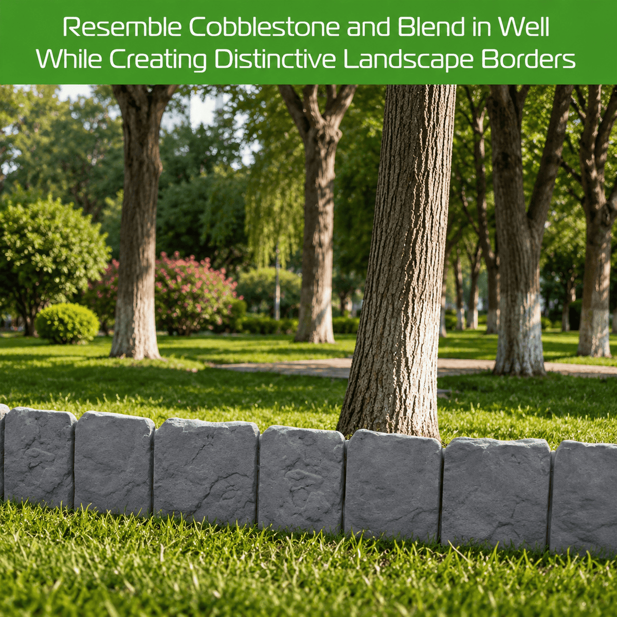 ☘️Faux Stone Landscape Edging Border with Realistic Natural Rock Appearance