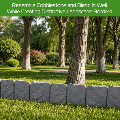 ☘️Faux Stone Landscape Edging Border with Realistic Natural Rock Appearance