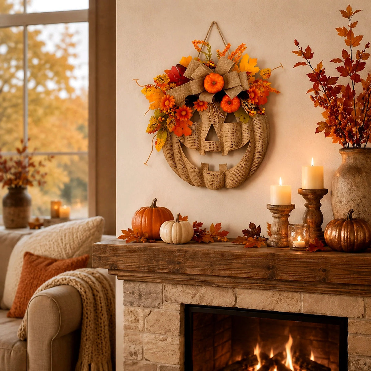 Light Up Your Front Door with Cozy Halloween Charm 🎃✨