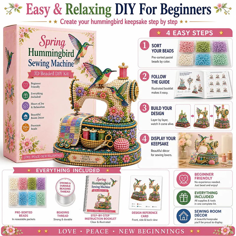 🌸Spring Hummingbird Sewing Machine 💗 3D Spring Limited Keepsake Edition