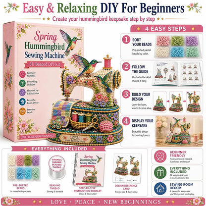 🌸Spring Hummingbird Sewing Machine 💗 3D Spring Limited Keepsake Edition