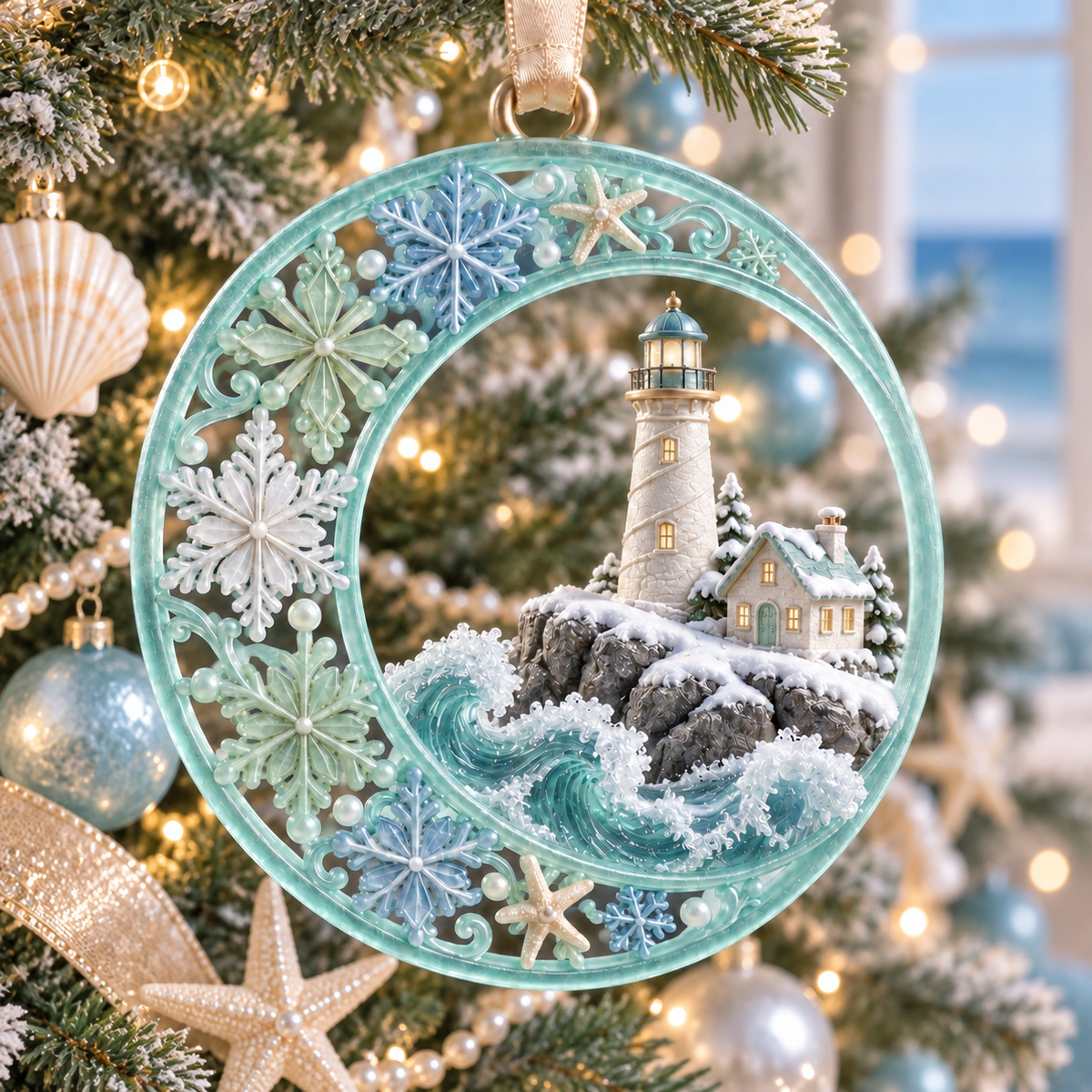 Coastal Christmas Collection – Ocean- and Lighthouse-Themed Commemorative Ornaments