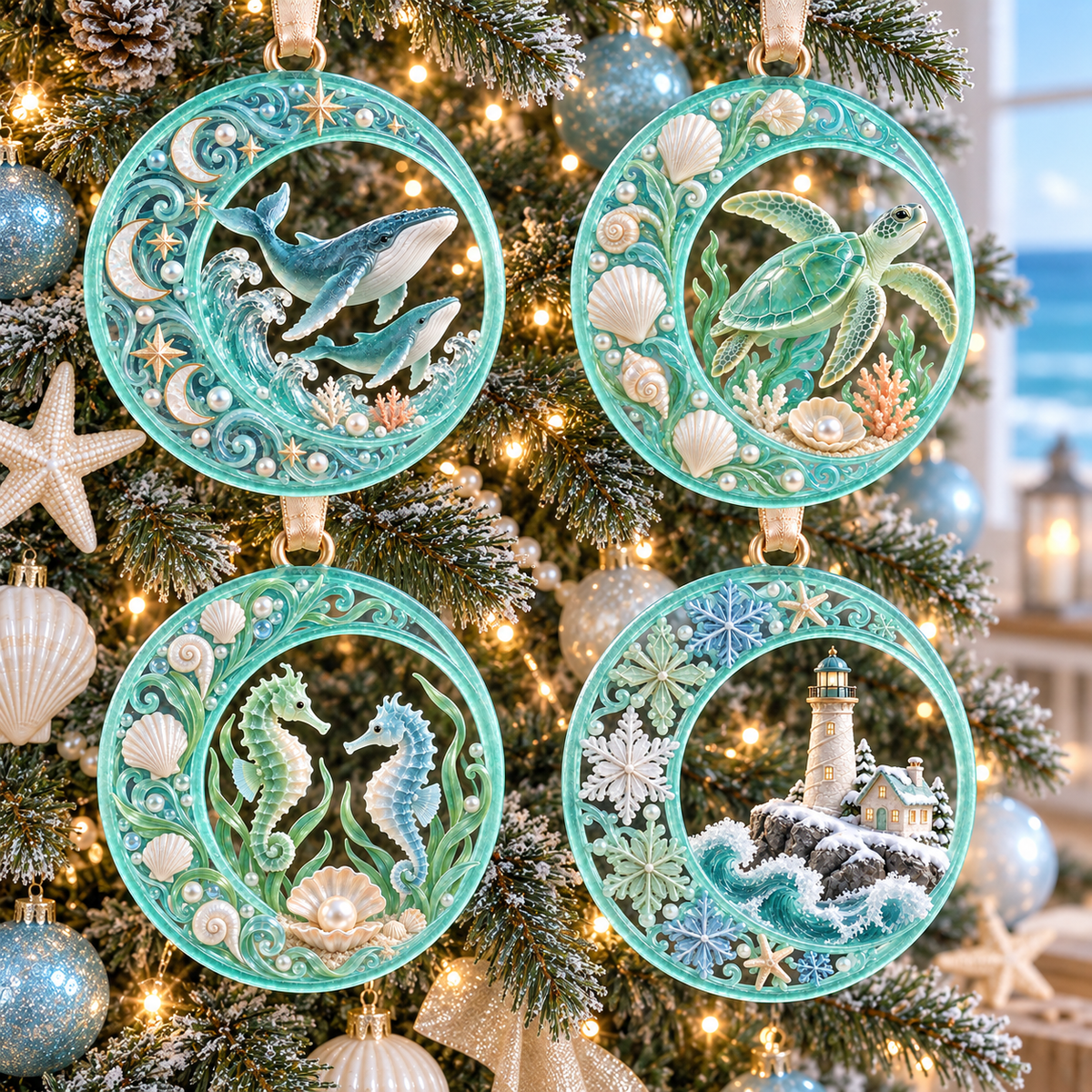 Coastal Christmas Collection – Ocean- and Lighthouse-Themed Commemorative Ornaments