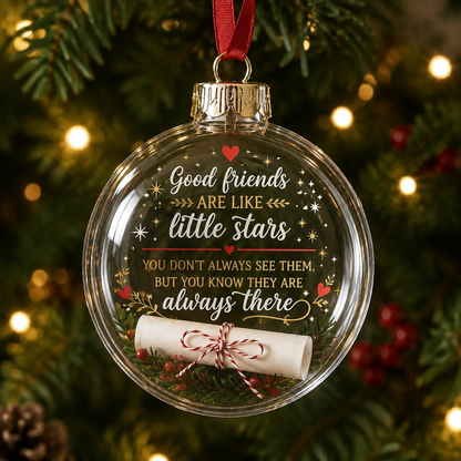 Fillable Christmas Ornament with Message Scroll | Keepsake Gift
