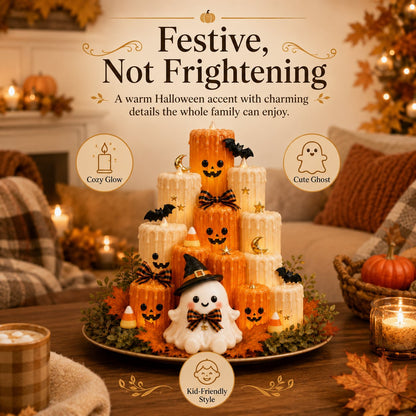 🔥 50% Off — Halloween Pumpkin Candle Holder (with Ghost Decoration) — High Quality 🎃👻