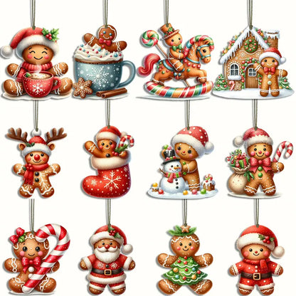 🔥2024 new🔥Cute gingerbread man Christmas tree pendant